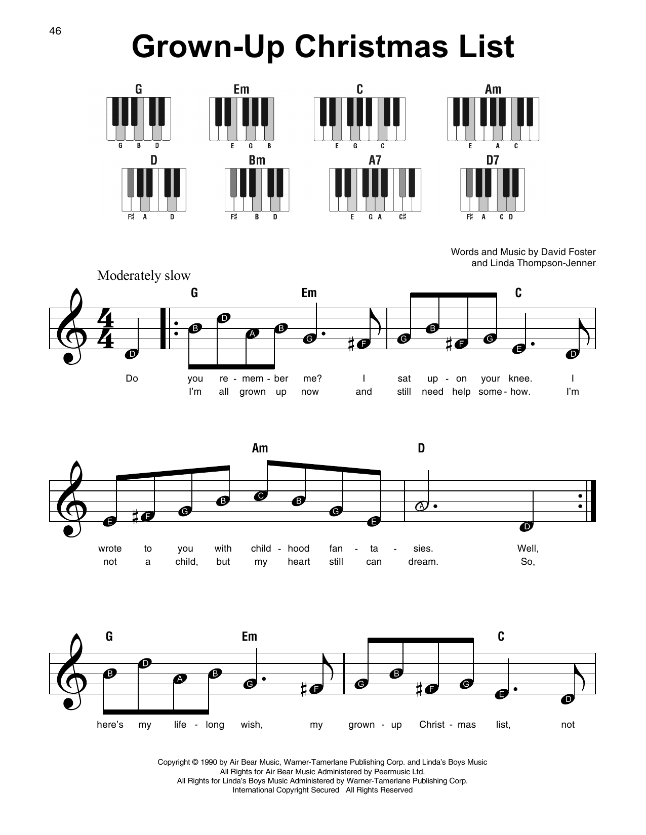 Grown-Up Christmas List (Super Easy Piano) - Print Sheet Music Now