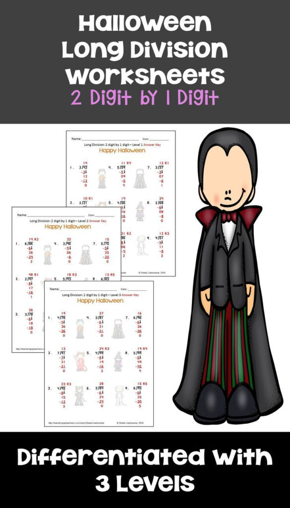 Halloween 2 Digit1 Digit Long Division With Printable