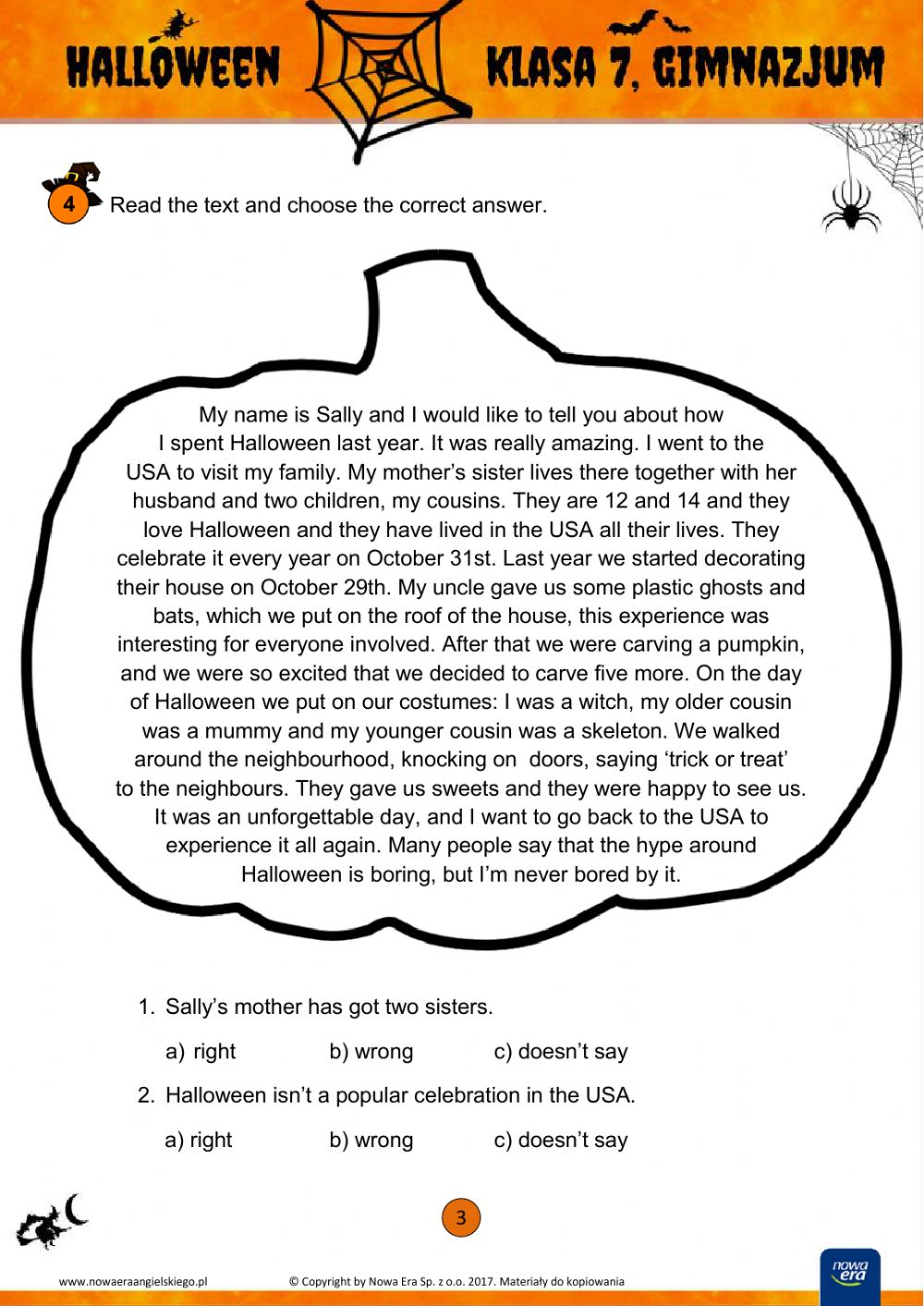 Halloween A2-B1 Worksheet