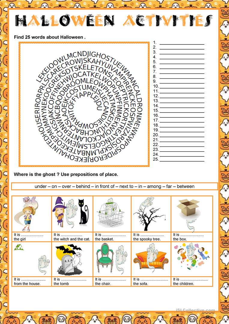Halloween Activities - English Esl Worksheets For Distance