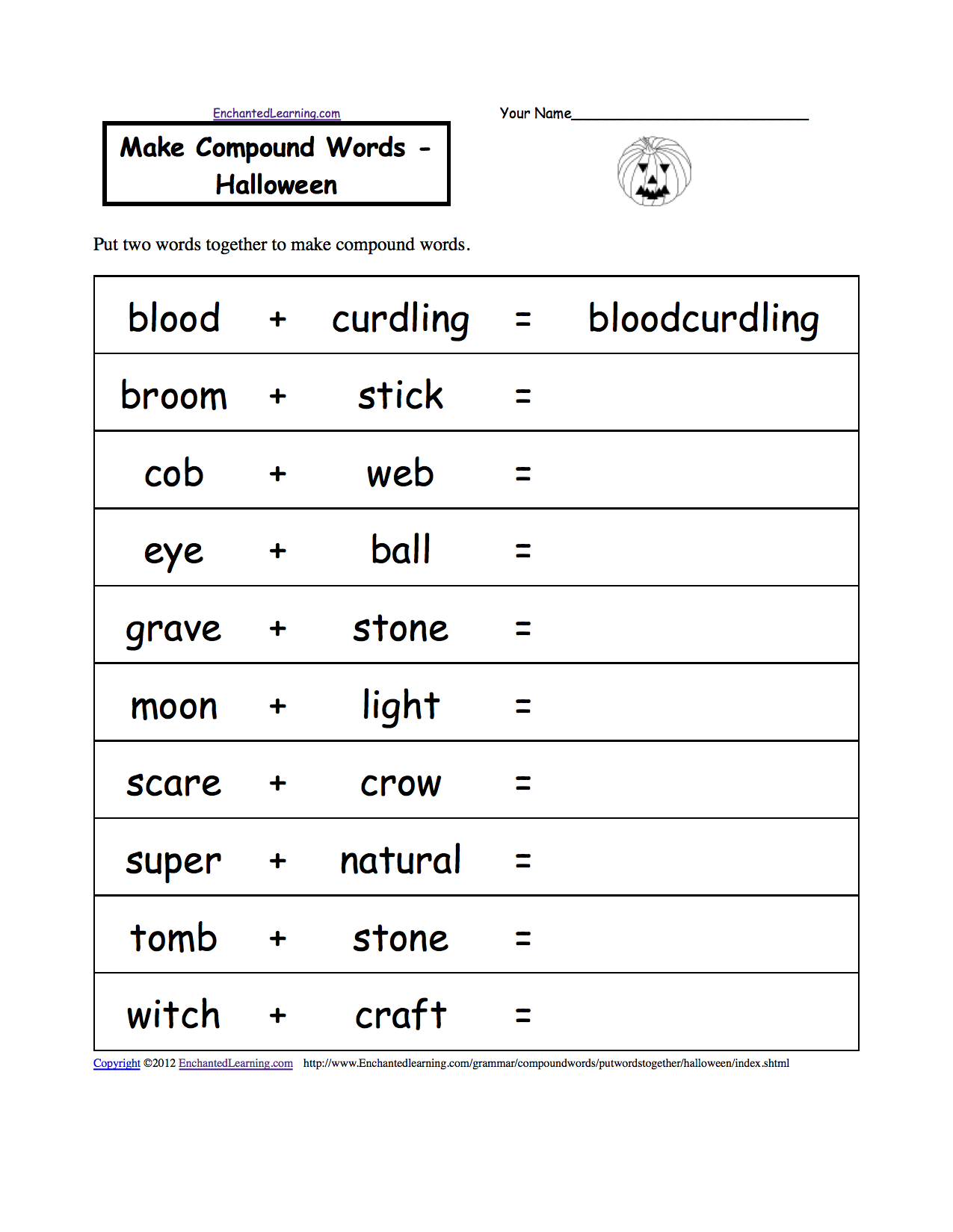 Halloween Activities: Spelling Worksheets