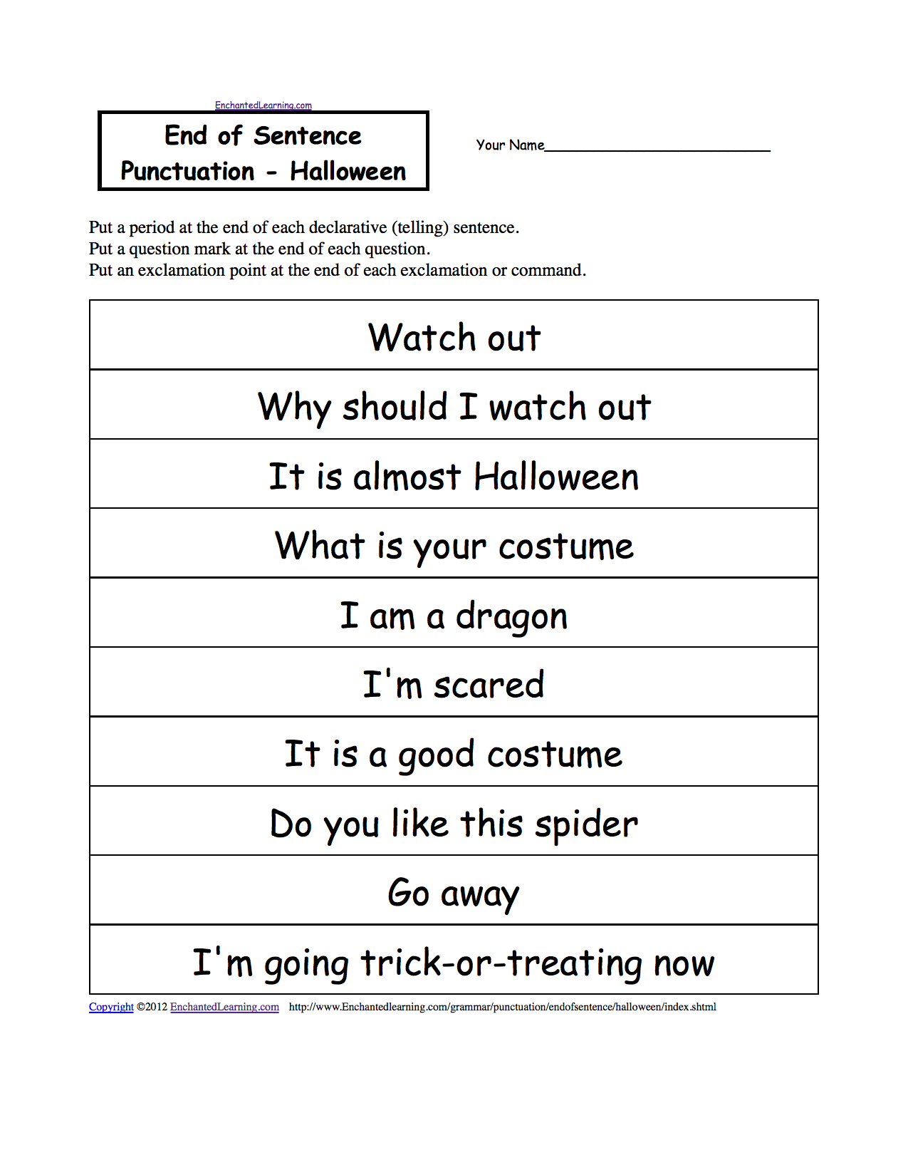 Halloween Activities: Writing Worksheets - Enchantedlearning