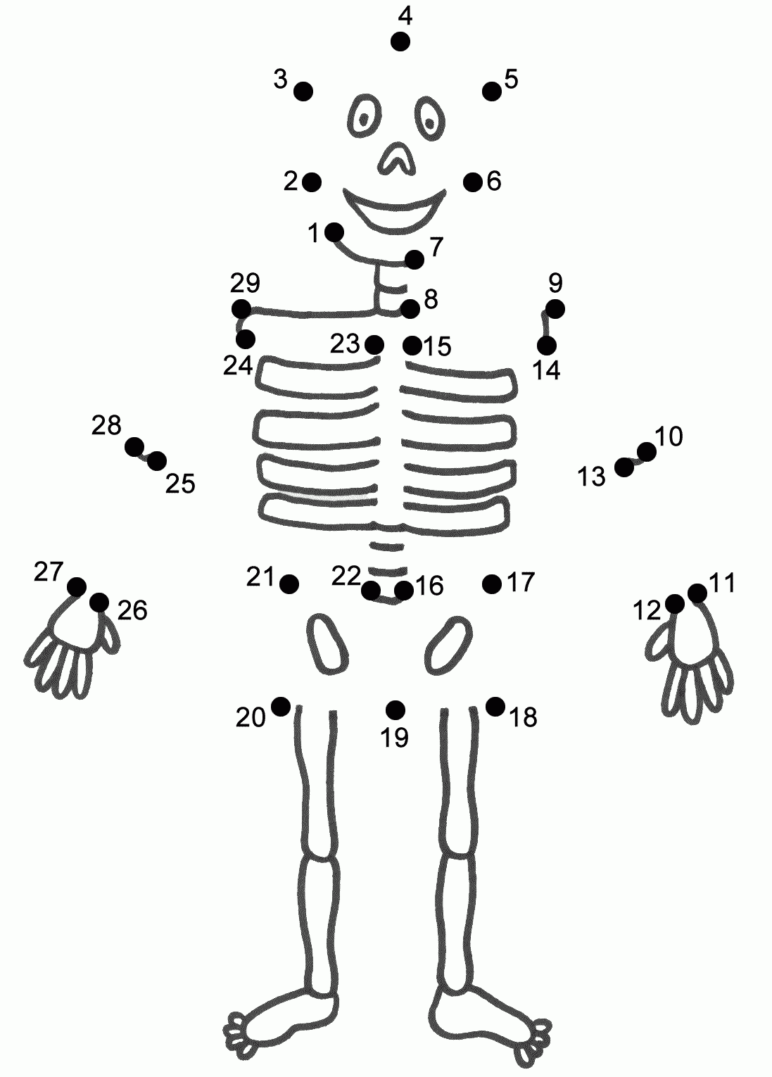 Halloween Activity Page - Dot To Dot Skeleton. (With Images