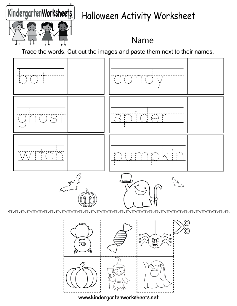 Halloween Activity Worksheet - Free Kindergarten Holiday