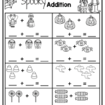 Halloween Addition | Kids Math Worksheets, Kindergarten Math
