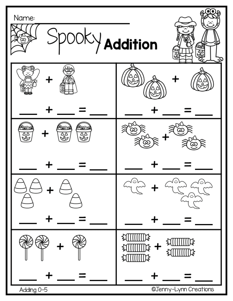 Halloween Addition | Preschool Math Worksheets, Kids Math