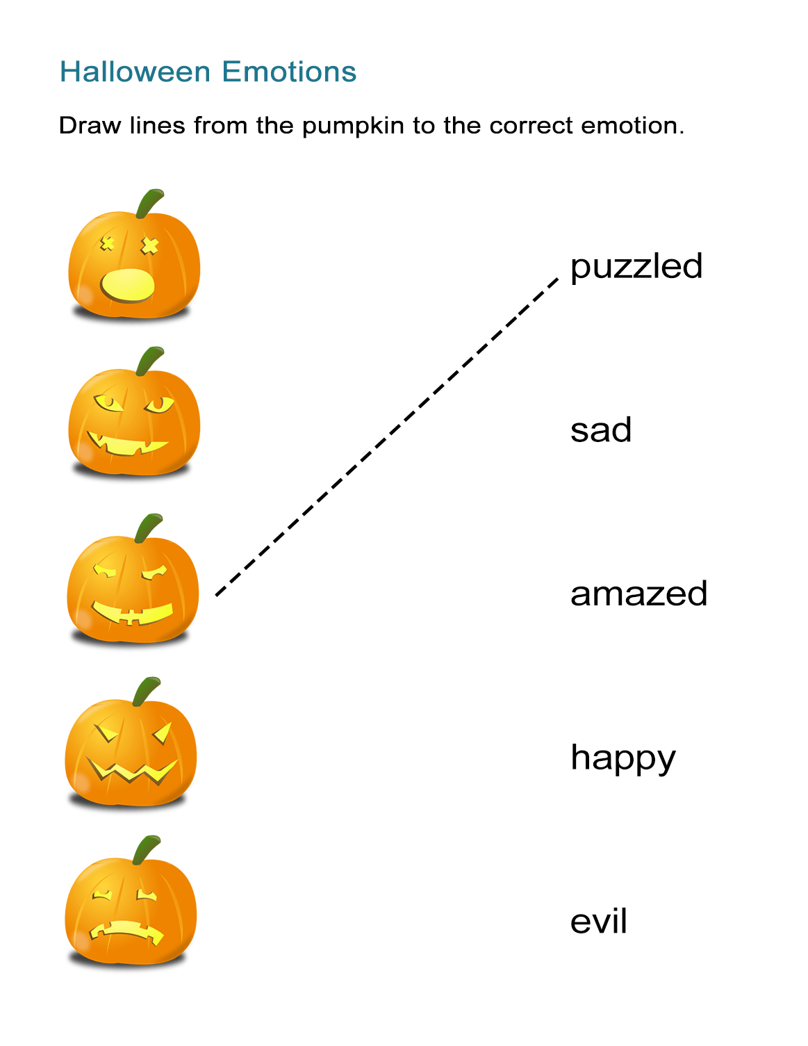 Halloween Adjectives: Jack-O-Lantern Emotions - All Esl