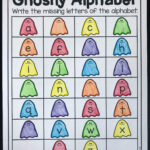 Halloween Alphabet Worksheet For Kindergarten. Students Fill
