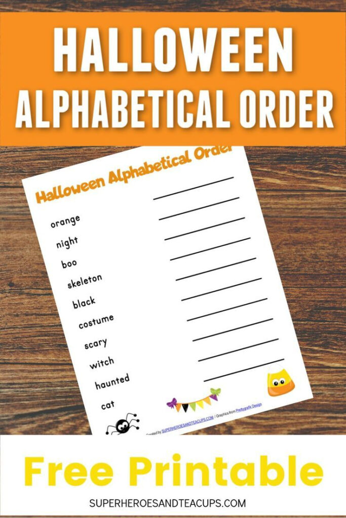 Halloween Alphabetical Order Free Printable | Fun Printables