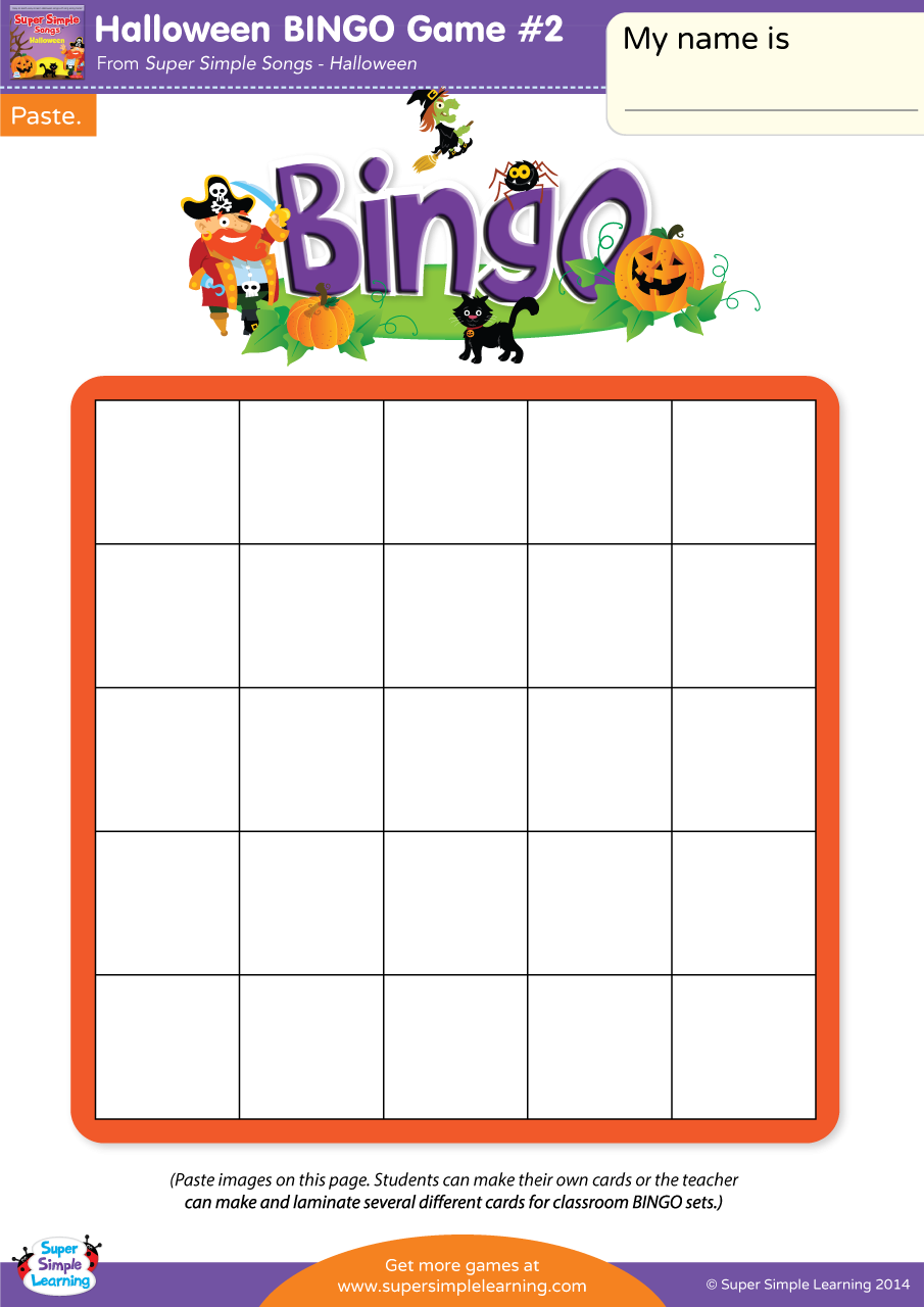 Halloween Bingo Game #2 - Super Simple