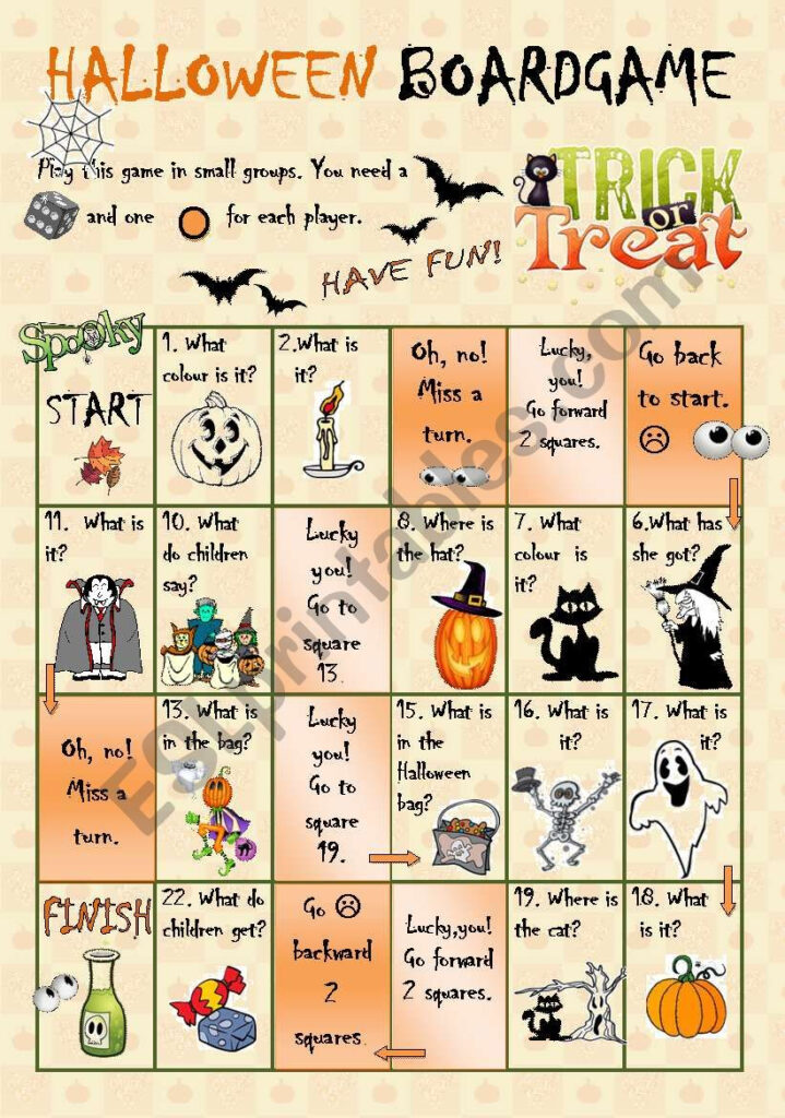 Halloween Boardgame   Esl Worksheetszilvi