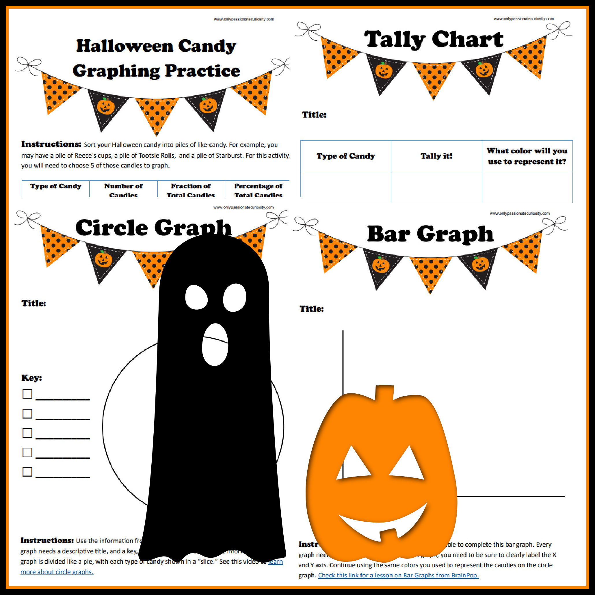 Halloween Candy Graphing Practice {Free Printable} - Only