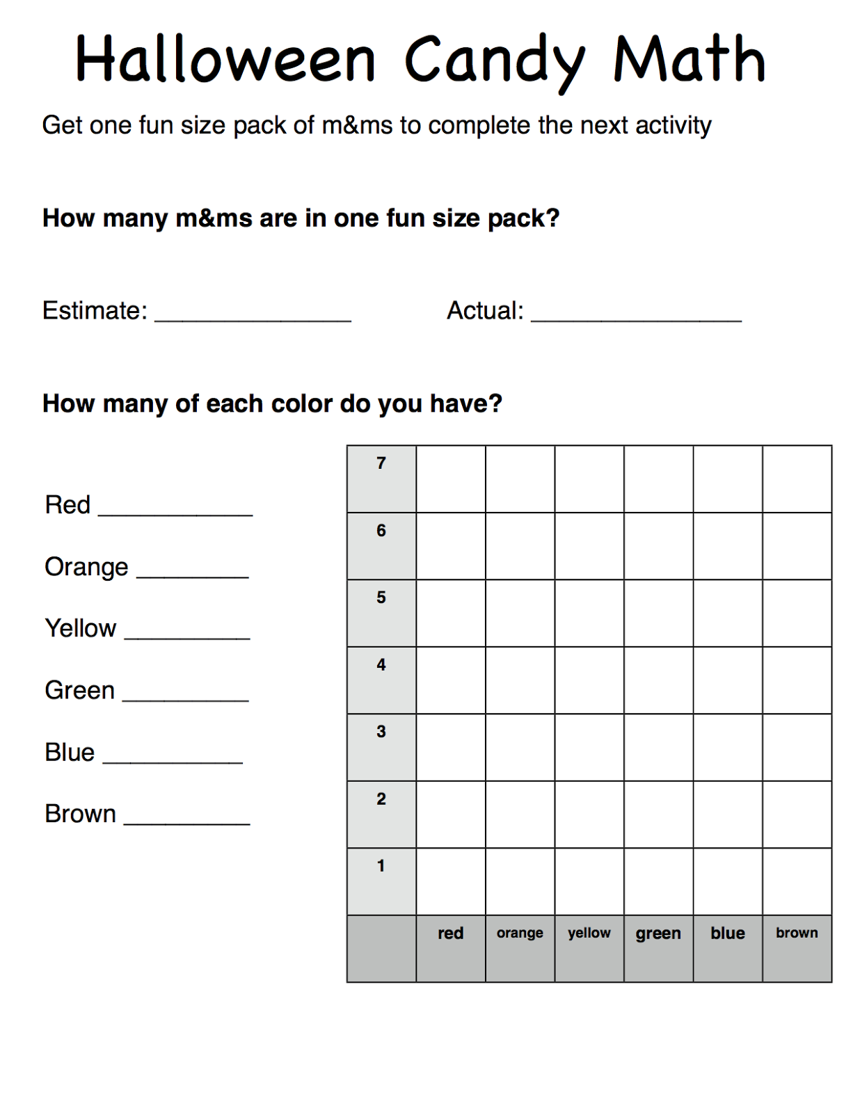 Halloween Candy Math With Free Printables | Candy Math