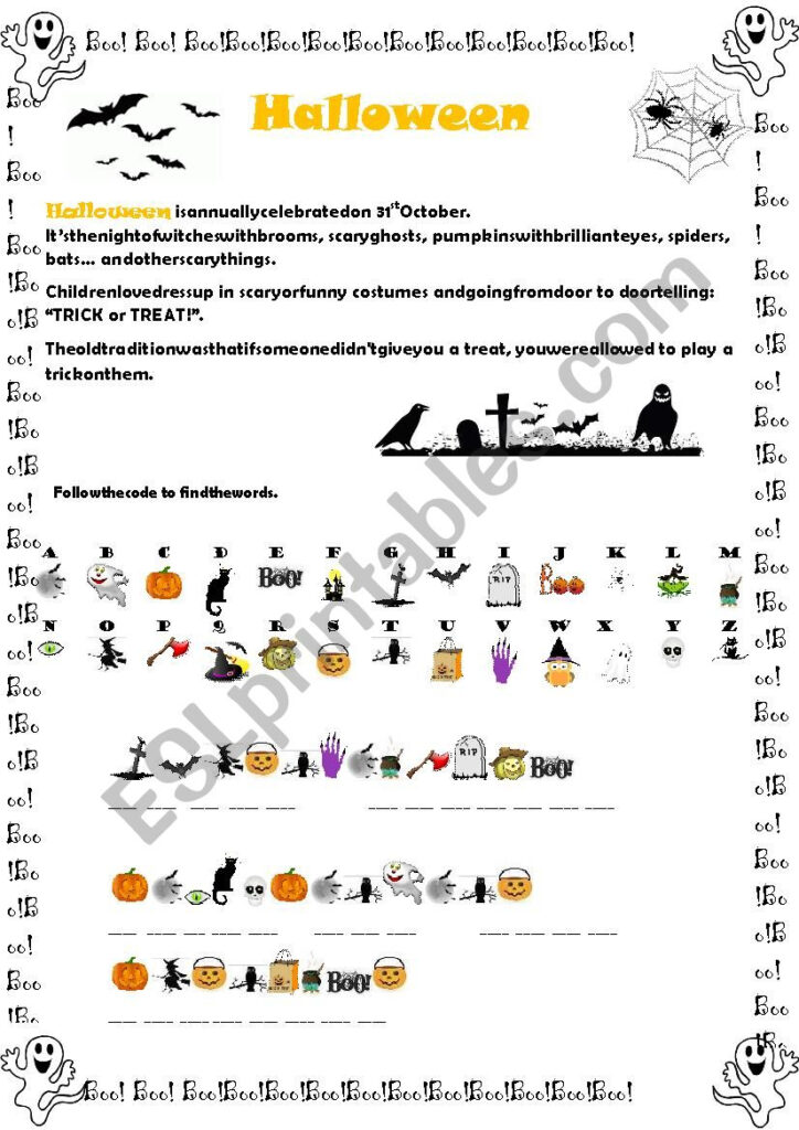 Halloween Code   Esl Worksheetnandat