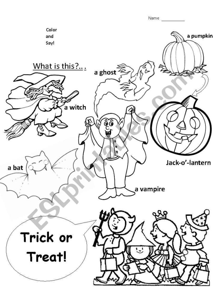 Halloween Coloring   Esl Worksheetfe Perdida