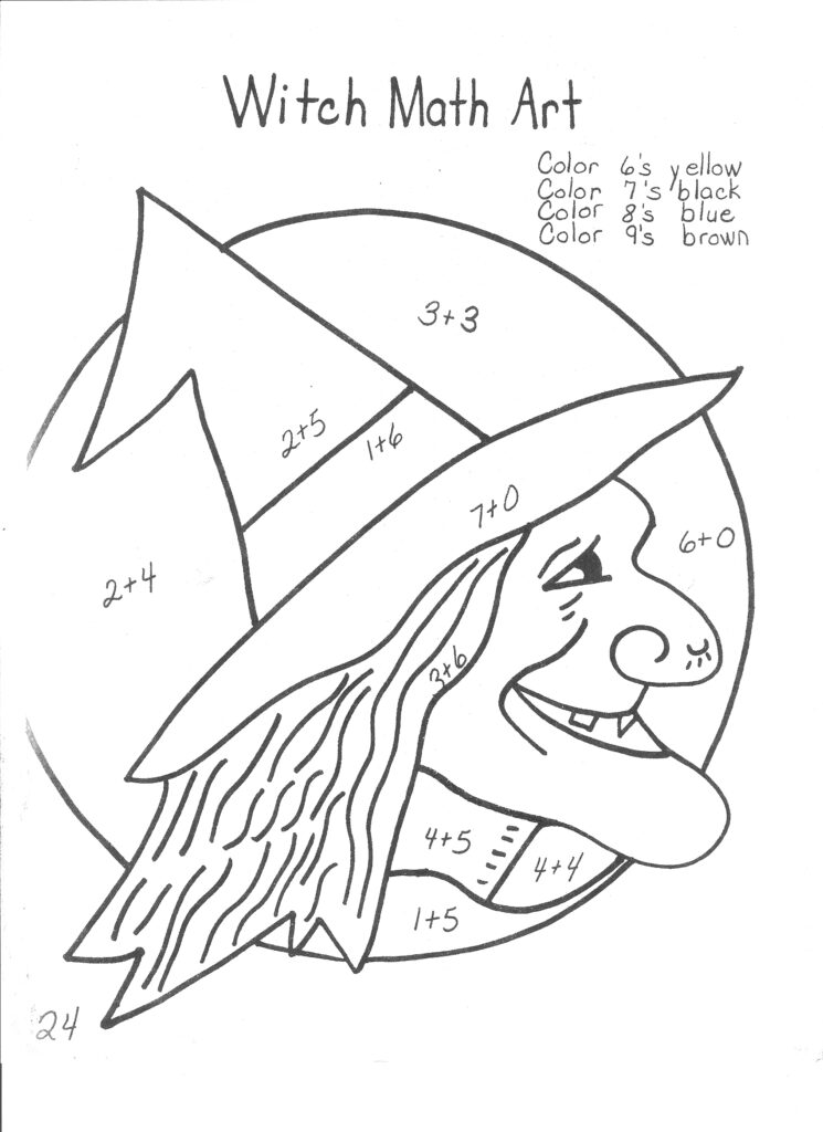 Halloween Coloring First Grade Math Worksheets Free For