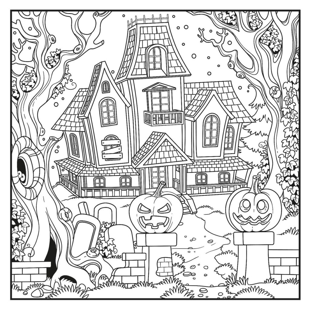 Halloween Coloring Free Spooky Printable Activities For Act