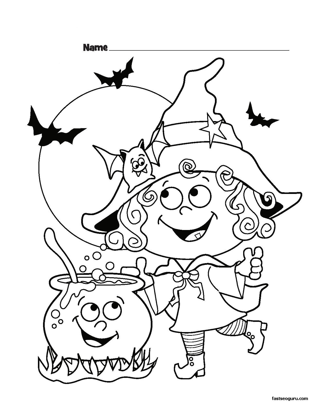 Halloween Coloring Worksheets For Preschoolers | AlphabetWorksheetsFree.com