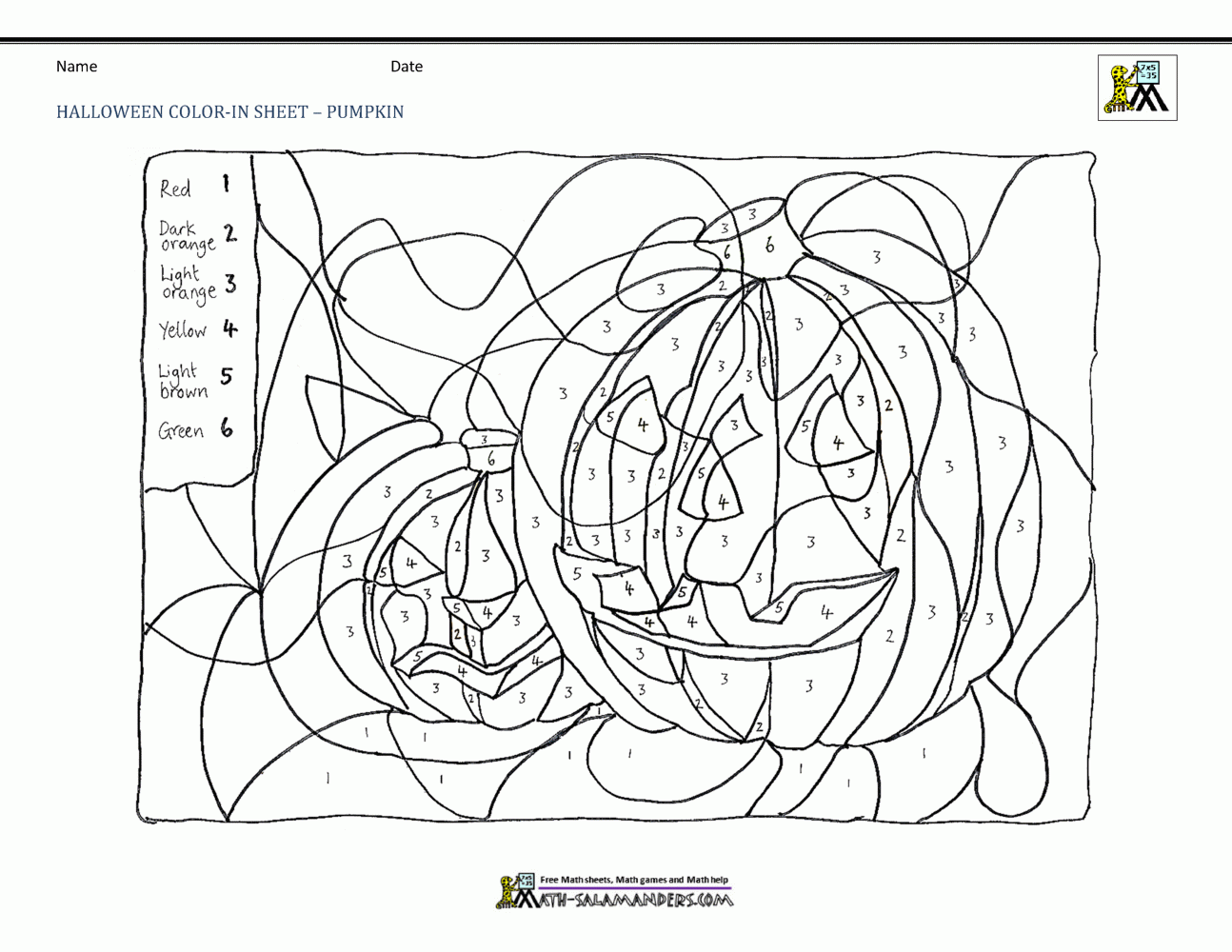 Math Halloween Coloring Worksheets | AlphabetWorksheetsFree.com