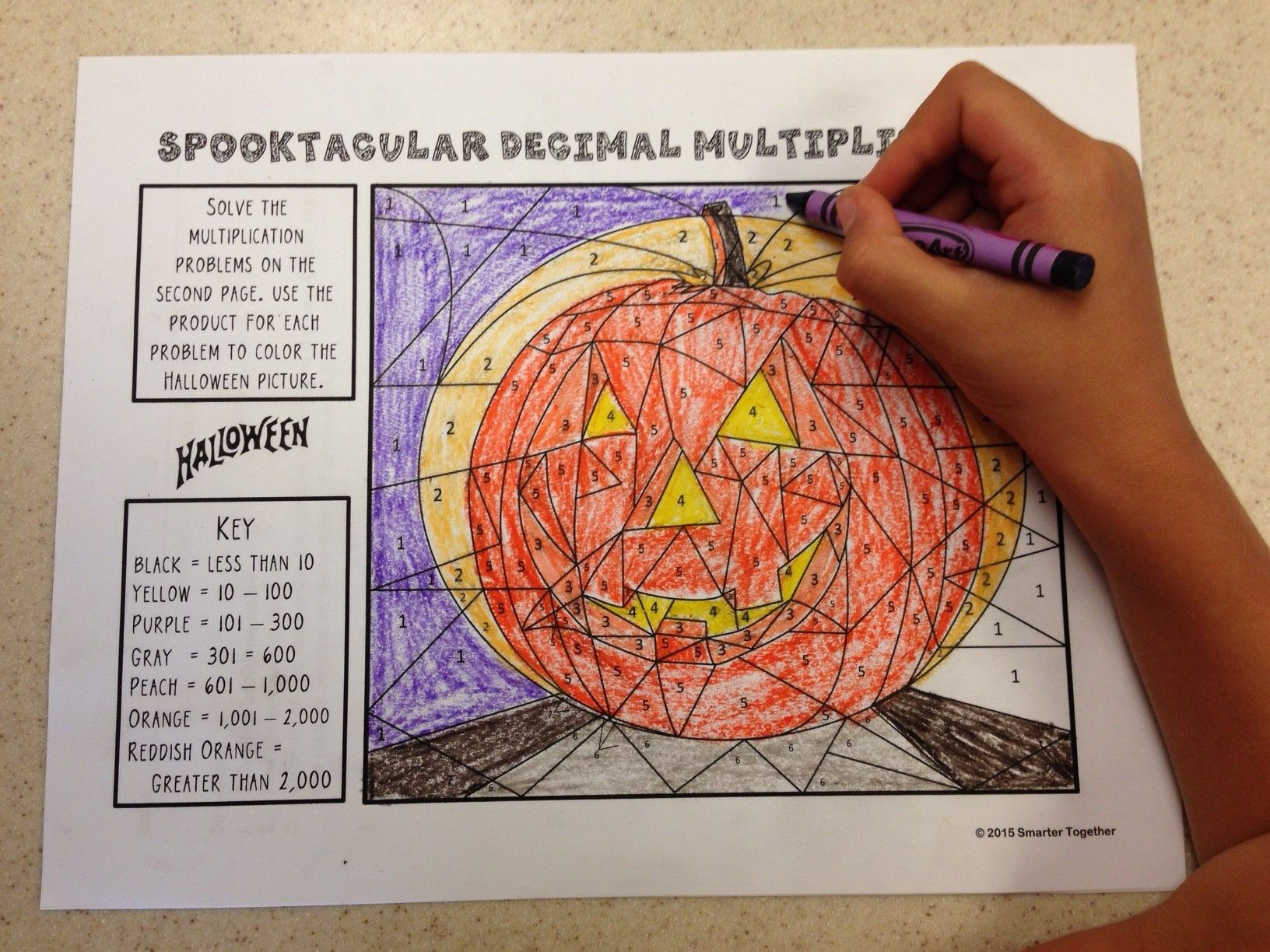 Halloween Colornumber (Multiplying Decimals) | Halloween