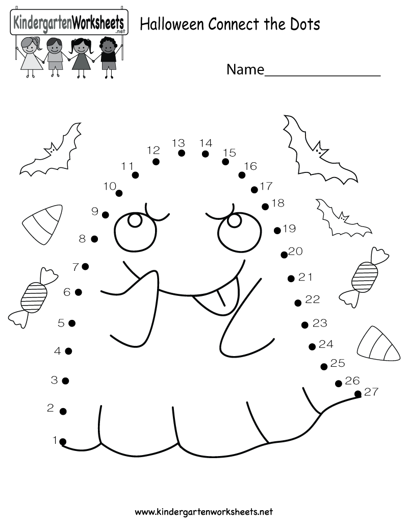 Halloween Connect The Dots Worksheet - Free Kindergarten