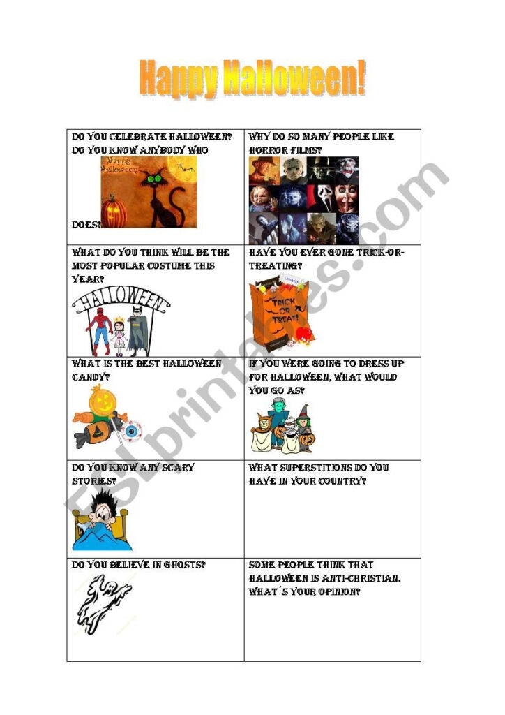 Halloween Conversation Questions   Esl Worksheetrtynen