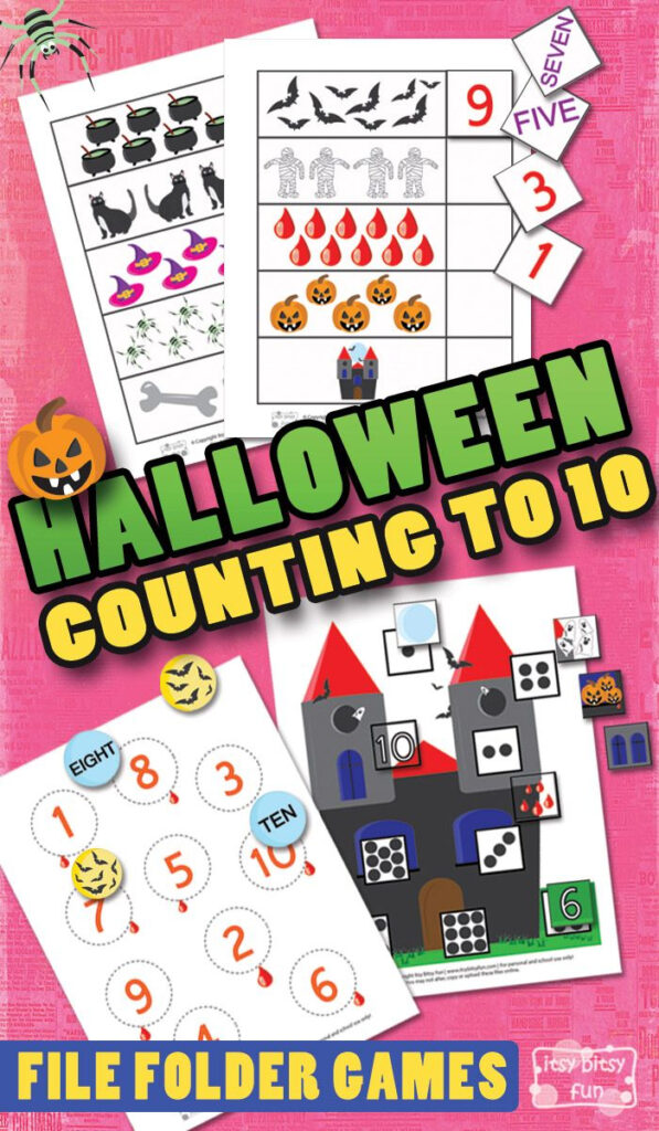 Halloween Counting To 10 File Folder Games | Halloween