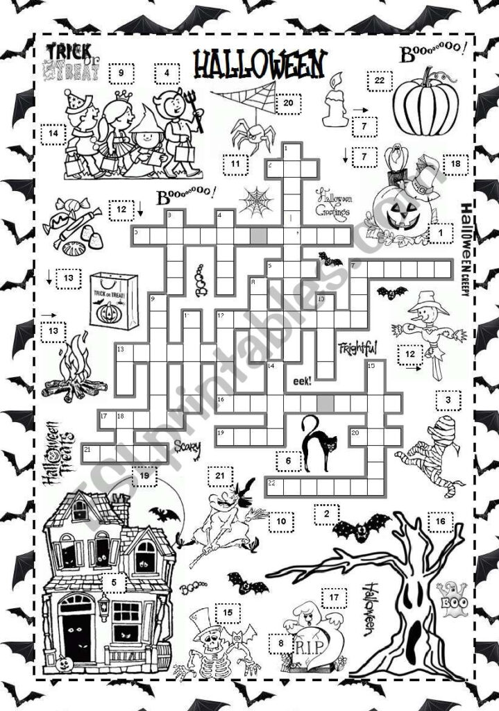 Halloween Crossword   Esl Worksheetsilvanija