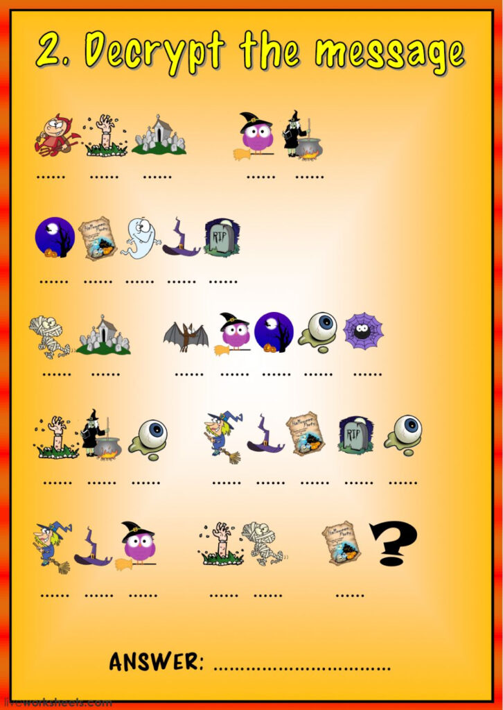 Halloween Cryptogram Worksheet