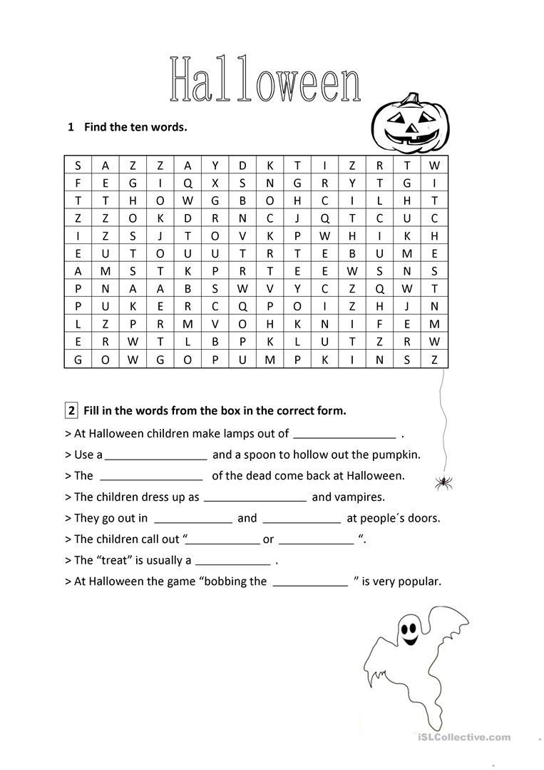 Halloween - English Esl Worksheets For Distance Learning And