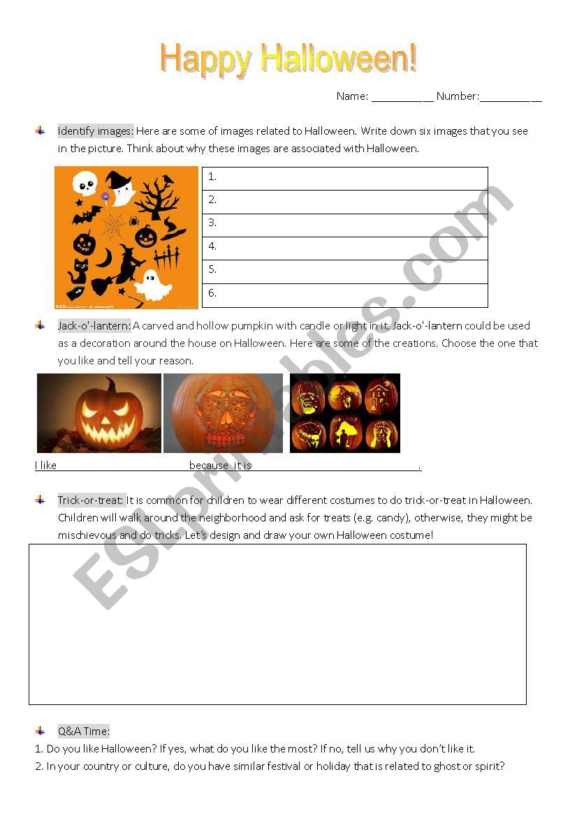 Halloween - Esl Worksheetwow720