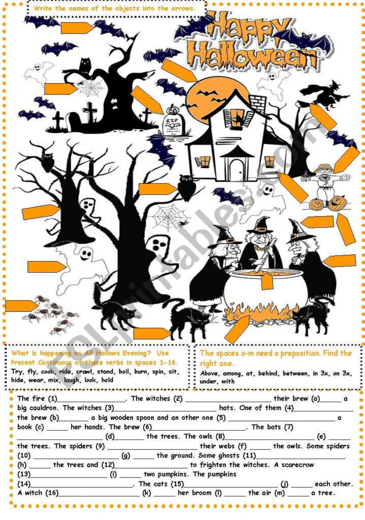 Halloween Exercises   Esl Worksheethtunde