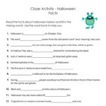 Halloween Facts Cloze Activity   English Esl Worksheets For
