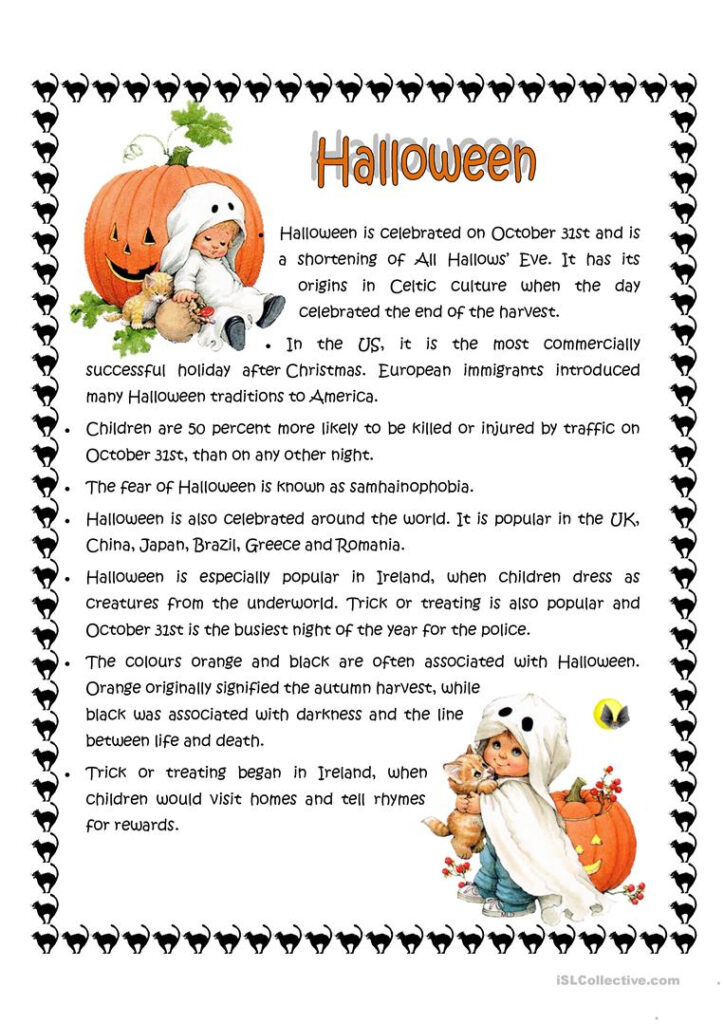 Halloween Facts   English Esl Worksheets For Distance