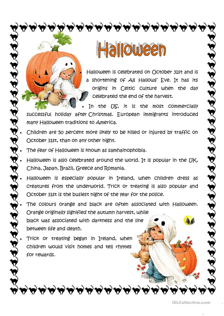 Halloween Facts - English Esl Worksheets For Distance