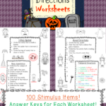Halloween Following Directions Worksheets For Speech Therapy