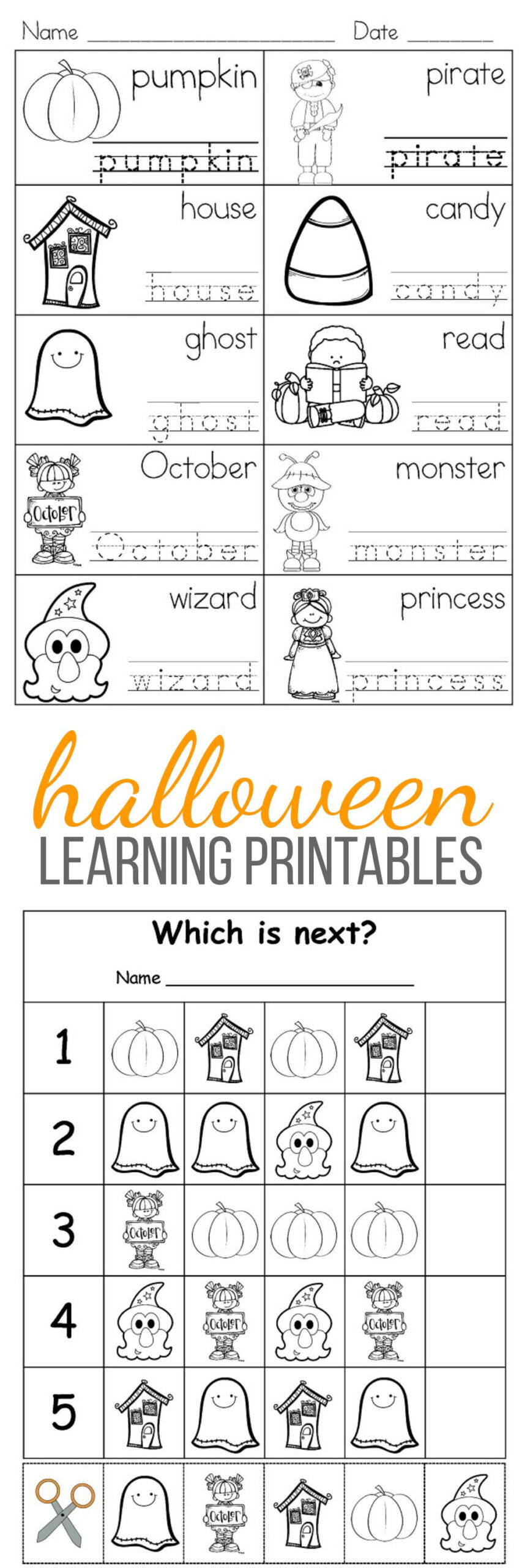 Halloween Free Learning Activities For Kids | Learning
