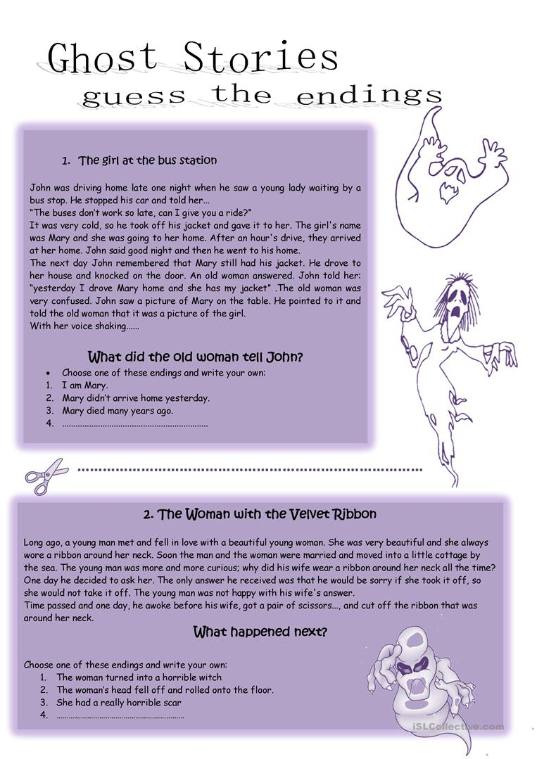 Halloween Ghost Stories - English Esl Worksheets For