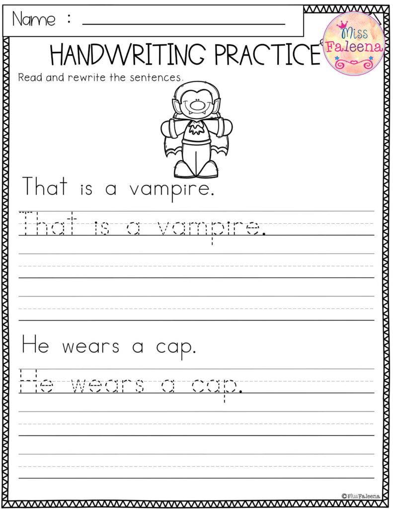 Halloween Handwriting Practice | Writing Practice Worksheets