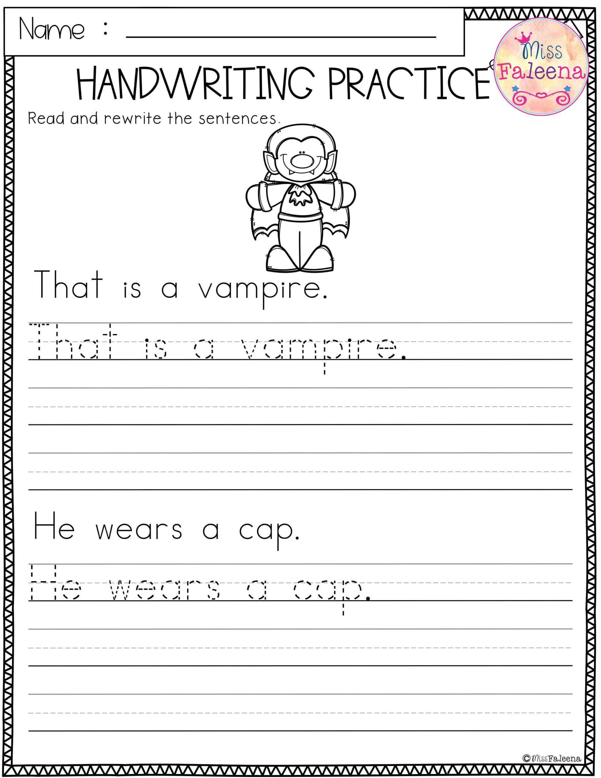 Halloween Handwriting Practice | Writing Practice Worksheets