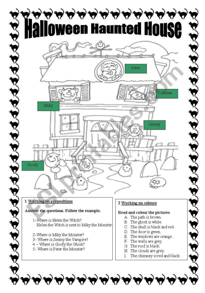 Halloween Haunted House.colour & Extra Activities.print