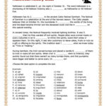 Halloween History Cloze   English Esl Worksheets For