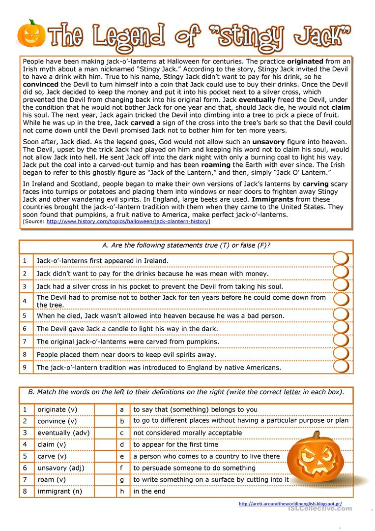 Halloween - History Of The Jack O' Lantern - English Esl