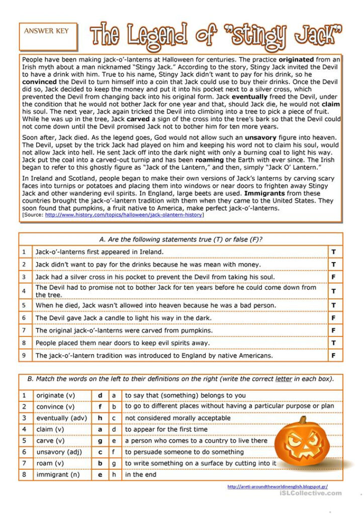 Halloween   History Of The Jack O' Lantern   English Esl