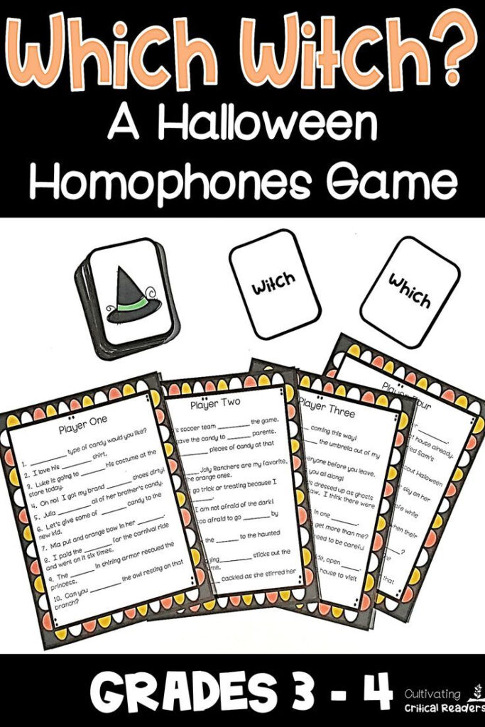 Halloween Homophone Activity | Homophones, Context Clues