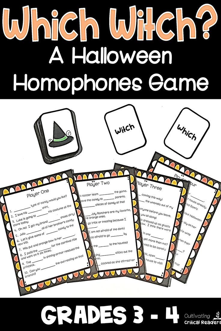Halloween Homophone Activity | Homophones, Context Clues