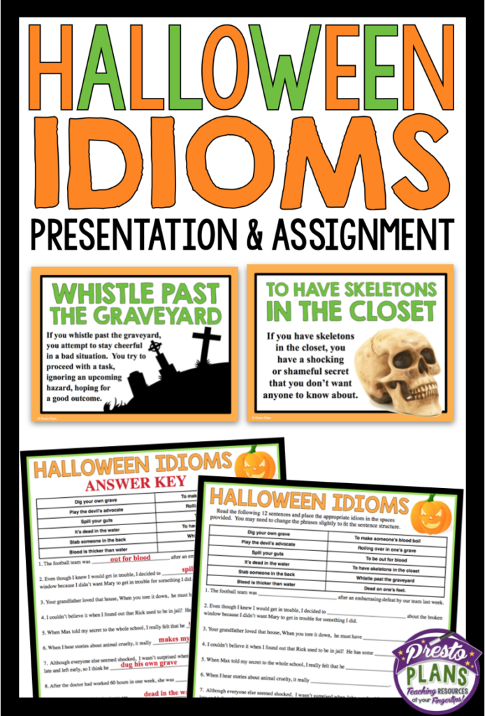 Halloween Idioms Presentation & Activity | Idioms Lessons