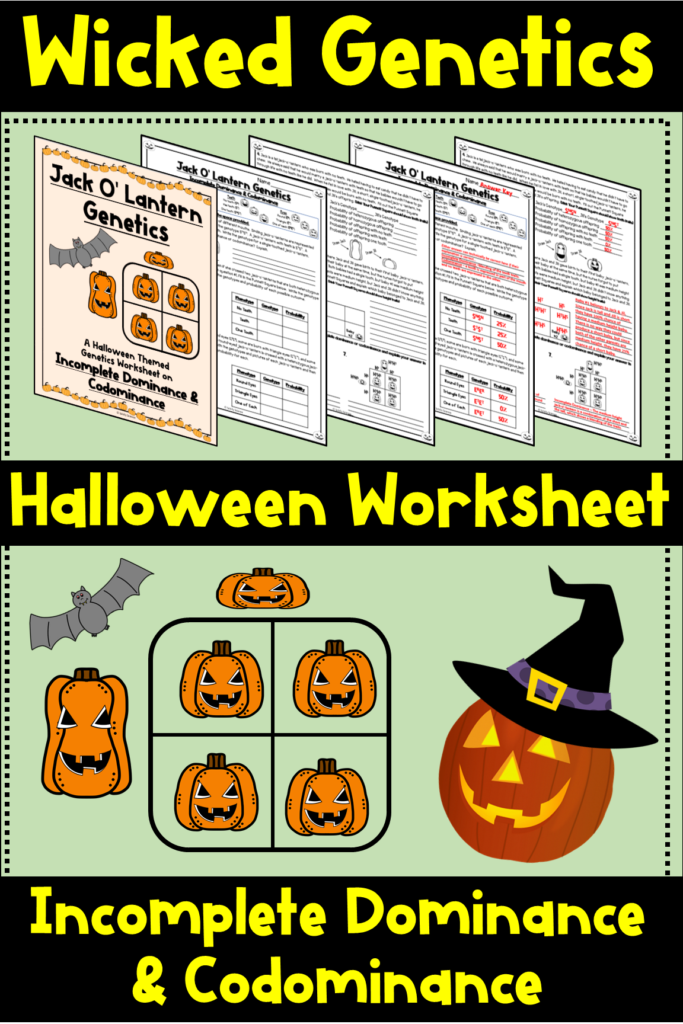 Halloween Incomplete Dominance & Codominance Practice