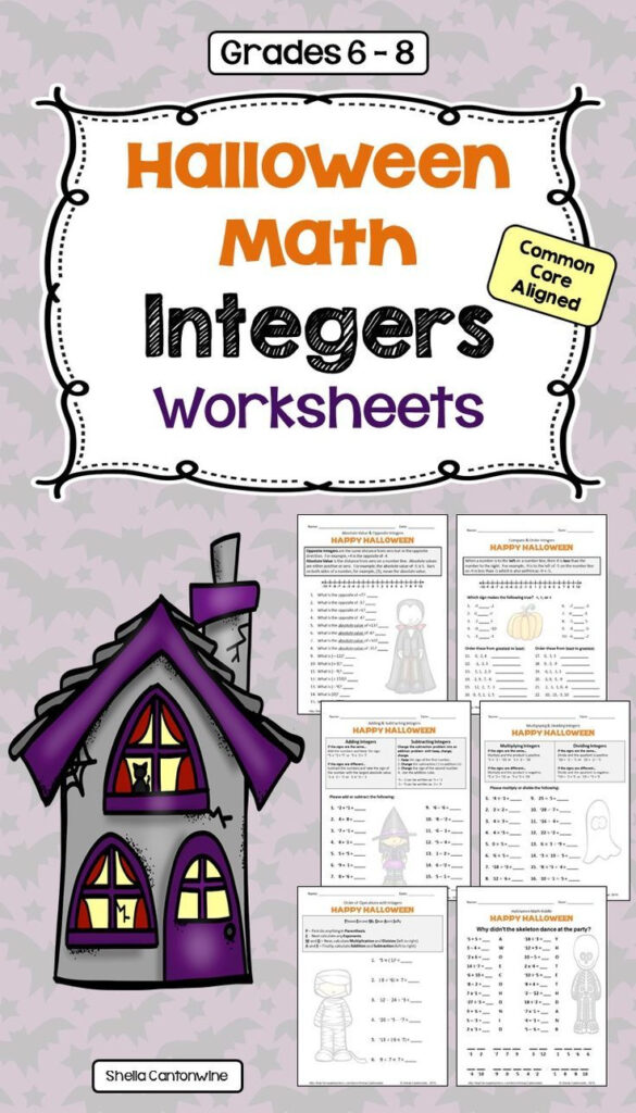 Halloween Integers Worksheets | Integers Worksheet, Integers