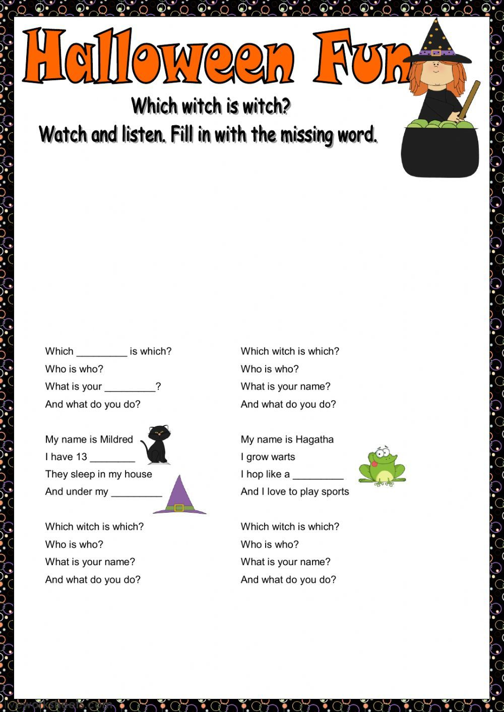 Halloween Interactive And Downloadable Worksheet. You Can Do